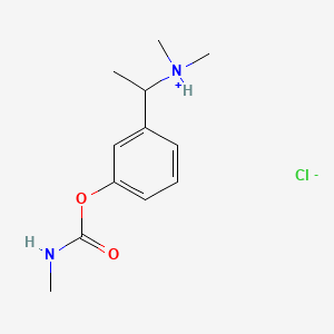 molecular formula C12H19ClN2O2 B3063278 Carbamic acid, N-methyl-, m-(alpha-dimethylaminoethyl)phenyl ester, hydrochloride CAS No. 63982-32-1