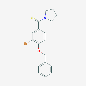 molecular formula C18H18BrNOS B306328 Benzyl 2-bromo-4-(1-pyrrolidinylcarbothioyl)phenyl ether 