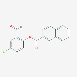 molecular formula C18H11ClO3 B306333 4-Chloro-2-formylphenyl 2-naphthoate 