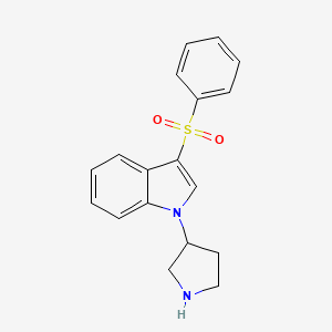 molecular formula C18H18N2O2S B3063339 3-(phenylsulfonyl)-1-(pyrrolidin-3-yl)-1H-indole CAS No. 651335-54-5
