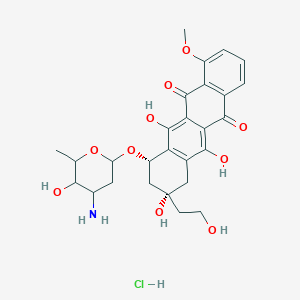 (7S,9R)-7-(4-amino-5-hydroxy-6-methyloxan-2-yl)oxy-6,9,11-trihydroxy-9-(2-hydroxyethyl)-4-methoxy-8,10-dihydro-7H-tetracene-5,12-dione;hydrochloride