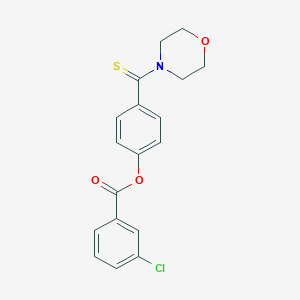 molecular formula C18H16ClNO3S B306337 4-(4-Morpholinylcarbothioyl)phenyl 3-chlorobenzoate 
