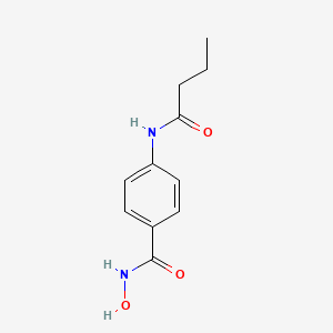 molecular formula C11H14N2O3 B3063377 Benzamide, N-hydroxy-4-[(1-oxobutyl)amino]- CAS No. 656261-22-2