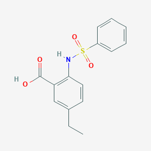 molecular formula C15H15NO4S B3063486 Benzoic acid, 5-ethyl-2-[(phenylsulfonyl)amino]- CAS No. 677290-35-6