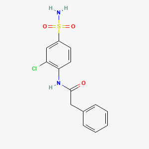 molecular formula C14H13ClN2O3S B3063497 Benzeneacetamide, N-(4-(aminosulfonyl)-2-chlorophenyl)- CAS No. 68252-75-5