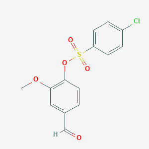 molecular formula C14H11ClO5S B306353 4-Formyl-2-methoxyphenyl 4-chlorobenzenesulfonate 