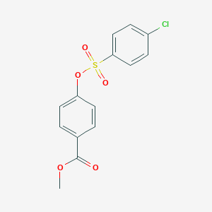 molecular formula C14H11ClO5S B306356 Methyl 4-{[(4-chlorophenyl)sulfonyl]oxy}benzoate 