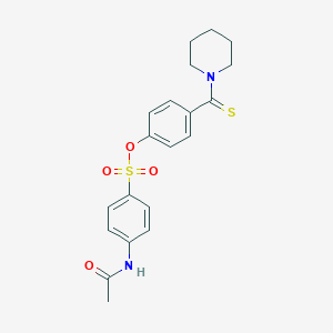 molecular formula C20H22N2O4S2 B306357 4-(1-Piperidinylcarbothioyl)phenyl 4-(acetylamino)benzenesulfonate 