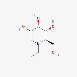 molecular formula C8H17NO4 B3063596 3,4,5-Piperidinetriol, 1-ethyl-2-(hydroxymethyl)-, (2R,3R,4R,5S)- CAS No. 72458-42-5