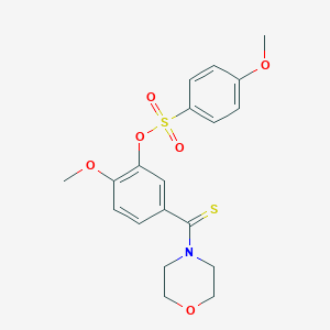 molecular formula C19H21NO6S2 B306375 2-Methoxy-5-(4-morpholinylcarbothioyl)phenyl 4-methoxybenzenesulfonate 