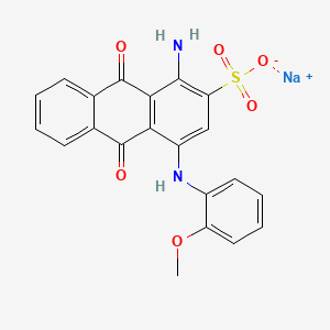molecular formula C21H15N2NaO6S B3063758 Sodium 1-amino-4-o-methoxyanilino-9,10-dihydro-9,10-dioxoanthracene-2-sulphonate CAS No. 78510-27-7
