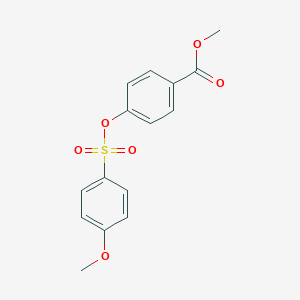 molecular formula C15H14O6S B306379 Methyl 4-{[(4-methoxyphenyl)sulfonyl]oxy}benzoate 