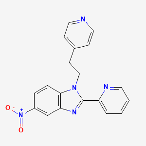molecular formula C19H15N5O2 B3063808 5-nitro-2-(pyridin-2-yl)-1-(2-(pyridin-4-yl) ethyl)-1H-benzo[d]imidazole CAS No. 80477-85-6