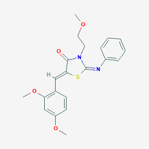 (2Z,5Z)-5-(2,4-dimethoxybenzylidene)-3-(2-methoxyethyl)-2-(phenylimino)-1,3-thiazolidin-4-one