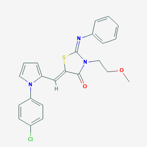 (2Z,5Z)-5-{[1-(4-chlorophenyl)-1H-pyrrol-2-yl]methylidene}-3-(2-methoxyethyl)-2-(phenylimino)-1,3-thiazolidin-4-one