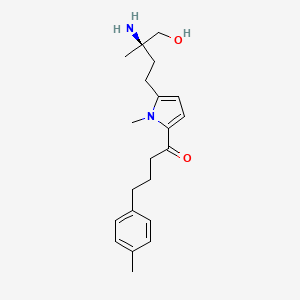 molecular formula C21H30N2O2 B3063954 1-Butanone, 1-(5-((3R)-3-amino-4-hydroxy-3-methylbutyl)-1-methyl-1H-pyrrol-2-yl)-4-(4-methylphenyl)- CAS No. 827344-05-8