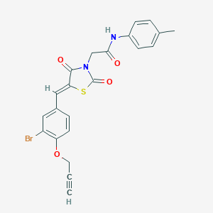 2-{5-[3-bromo-4-(2-propynyloxy)benzylidene]-2,4-dioxo-1,3-thiazolidin-3-yl}-N-(4-methylphenyl)acetamide
