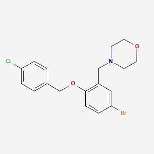 molecular formula C18H19BrClNO2 B3064047 4-(2-(4-Chlorobenzyloxy)-5-bromobenzyl)morpholine CAS No. 851546-84-4