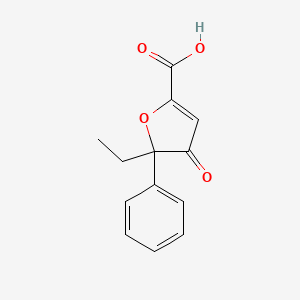 molecular formula C13H12O4 B3064050 5-Ethyl-4-oxo-5-phenylfuran-2-carboxylic acid CAS No. 853260-98-7