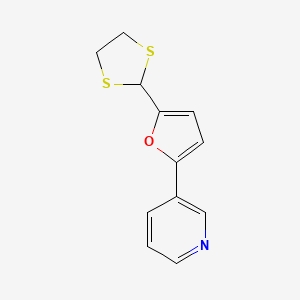molecular formula C12H11NOS2 B3064069 Pyridine, 3-[5-(1,3-dithiolan-2-yl)-2-furanyl]- CAS No. 859239-21-7