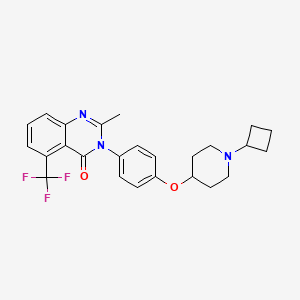 molecular formula C25H26F3N3O2 B3064083 4(3H)-Quinazolinone, 3-(4-((1-cyclobutyl-4-piperidinyl)oxy)phenyl)-2-methyl-5-(trifluoromethyl)- CAS No. 862310-66-5
