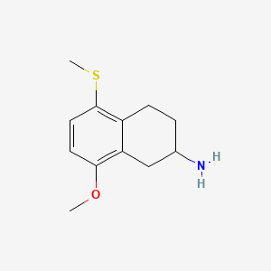 molecular formula C12H17NOS B3064089 1,2,3,4-Tetrahydro-8-methoxy-5-(methylthio)-2-naphthalenamine CAS No. 86287-13-0