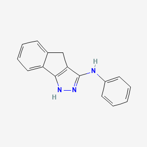 molecular formula C16H13N3 B3064139 (2,4-Dihydroindeno[1,2-c]pyrazol-3-yl)phenylamine CAS No. 872872-12-3