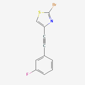 molecular formula C11H5BrFNS B3064150 2-Bromo-4-(3-fluorophenylethynyl)thiazole CAS No. 878018-74-7