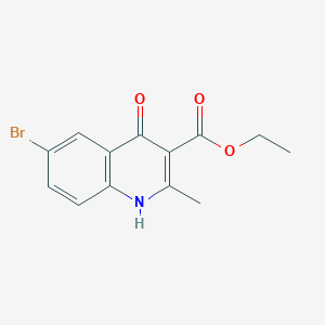 molecular formula C13H12BrNO3 B3064202 3-Quinolinecarboxylic acid, 6-bromo-4-hydroxy-2-methyl-, ethyl ester CAS No. 88960-40-1