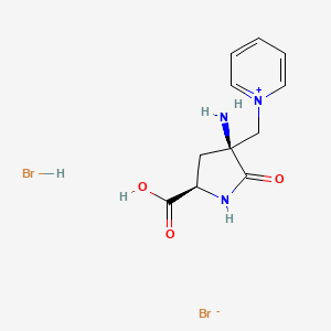 molecular formula C11H15Br2N3O3 B3064325 (2R,4S)-4-Amino-5-oxo-4-(1-pyridylmethyl)pyrrolidine-2-carboxylic acid hydrobromide CAS No. 953074-84-5