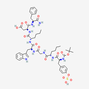 molecular formula C52H69N9O15S B3064348 Cholecystokinin (27-33), tert-butyloxycarbonyl-nle(28,31)- CAS No. 98640-66-5