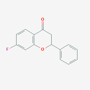 molecular formula C15H11FO2 B3064351 4H-1-Benzopyran-4-one, 7-fluoro-2,3-dihydro-2-phenyl- CAS No. 98769-92-7