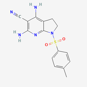 4,6-Diamino-1-(4-methylbenzene-1-sulfonyl)-2,3-dihydro-1H-pyrrolo[2,3-b]pyridine-5-carbonitrile