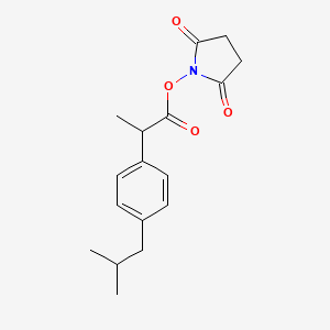 molecular formula C17H21NO4 B3064426 2,5-Pyrrolidinedione, 1-[2-[4-(2-methylpropyl)phenyl]-1-oxopropoxy]- CAS No. 104400-52-4