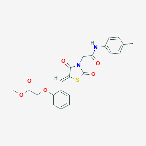 molecular formula C22H20N2O6S B306443 methyl {2-[(Z)-(3-{2-[(4-methylphenyl)amino]-2-oxoethyl}-2,4-dioxo-1,3-thiazolidin-5-ylidene)methyl]phenoxy}acetate 