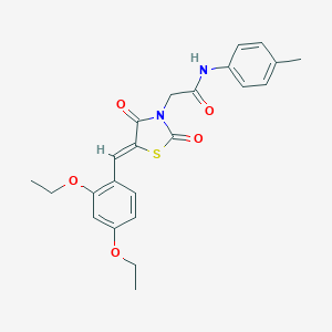 molecular formula C23H24N2O5S B306446 2-[(5Z)-5-(2,4-diethoxybenzylidene)-2,4-dioxo-1,3-thiazolidin-3-yl]-N-(4-methylphenyl)acetamide 
