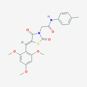 2-[(5Z)-2,4-dioxo-5-(2,4,6-trimethoxybenzylidene)-1,3-thiazolidin-3-yl]-N-(4-methylphenyl)acetamide