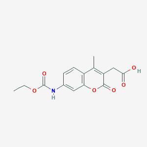 molecular formula C15H15NO6 B3064505 {7-[(Ethoxycarbonyl)amino]-4-methyl-2-oxo-2H-1-benzopyran-3-yl}acetic acid CAS No. 113721-85-0