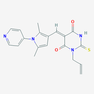 molecular formula C19H18N4O2S B306451 1-allyl-5-{[2,5-dimethyl-1-(4-pyridinyl)-1H-pyrrol-3-yl]methylene}-2-thioxodihydro-4,6(1H,5H)-pyrimidinedione 