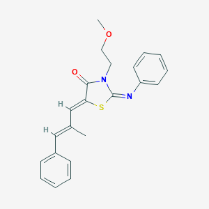 (2Z,5Z)-3-(2-methoxyethyl)-5-[(2E)-2-methyl-3-phenylprop-2-en-1-ylidene]-2-(phenylimino)-1,3-thiazolidin-4-one