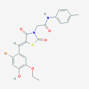 2-[5-(2-bromo-5-ethoxy-4-hydroxybenzylidene)-2,4-dioxo-1,3-thiazolidin-3-yl]-N-(4-methylphenyl)acetamide
