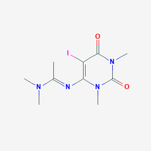 (1E)-N'-(5-Iodo-1,3-dimethyl-2,6-dioxo-1,2,3,6-tetrahydropyrimidin-4-yl)-N,N-dimethylethanimidamide