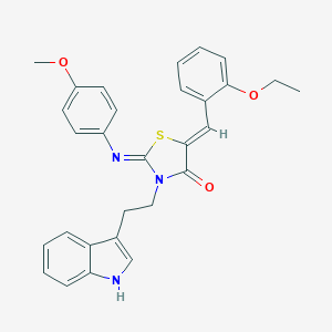 molecular formula C29H27N3O3S B306496 5-(2-ethoxybenzylidene)-3-[2-(1H-indol-3-yl)ethyl]-2-[(4-methoxyphenyl)imino]-1,3-thiazolidin-4-one 
