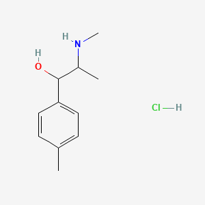 molecular formula C11H18ClNO B3064990 4-甲基-α-[1-(甲基氨基)乙基]-苯甲醇盐酸盐 CAS No. 27465-53-8