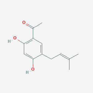 molecular formula C13H16O3 B3065017 1-[2,4-Dihydroxy-5-(3-methyl-2-butenyl)phenyl]ethanone CAS No. 28437-37-8
