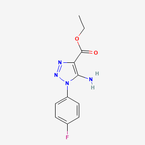 molecular formula C11H11FN4O2 B3065037 5-Amino-1-(4-fluorophenyl)-1H-1,2,3-triazole-4-carboxylic acid ethyl ester CAS No. 28924-58-5