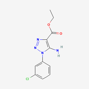 molecular formula C11H11ClN4O2 B3065042 5-Amino-1-(3-chlorophenyl)-1H-1,2,3-triazole-4-carboxylic acid ethyl ester CAS No. 28924-60-9