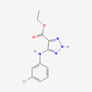 molecular formula C11H11ClN4O2 B3065049 5-[(3-Chlorophenyl)amino]-1H-1,2,3-triazole-4-carboxylic acid ethyl ester CAS No. 28924-61-0