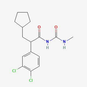 molecular formula C16H20Cl2N2O2 B3065103 3,4-Dichloro-alpha-(cyclopentylmethyl)-N-[(methylamino)carbonyl]-benzeneacetamide CAS No. 300354-43-2