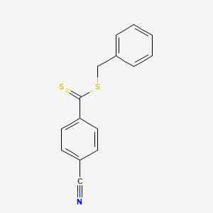 molecular formula C15H11NS2 B3065150 4-Cyanobenzenecarbodithioic acid phenylmethyl ester CAS No. 305378-95-4